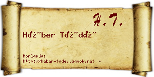 Héber Tádé névjegykártya